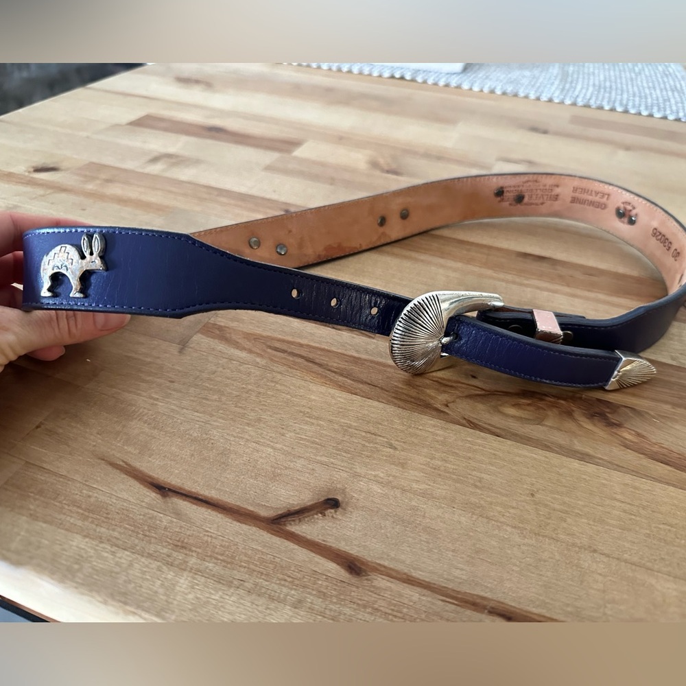 Blue Silver Creek Leegin concho belt sz30